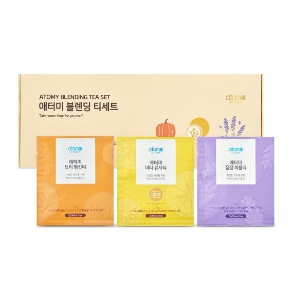 Atomy Blending Tea Set Relax Purple Vita Yuja Deep Sleep 3 Flavors 39.2g NEW