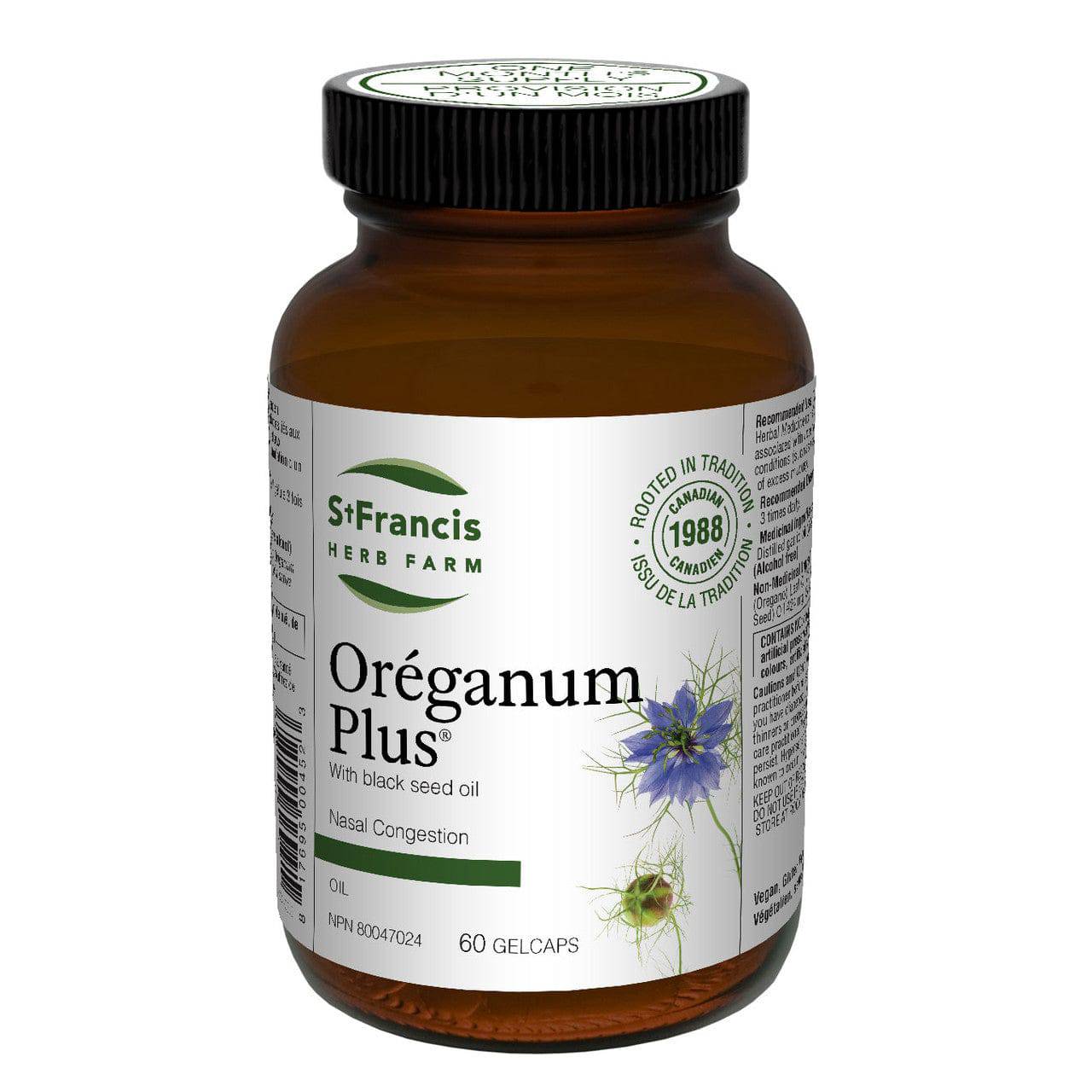 St. Francis Herb Farm Oreganum Plus with Black Seed Oil - Nasal Congestion Oil 60 GelCaps
