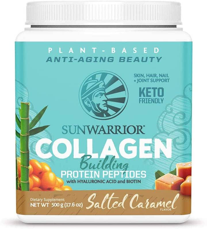 Sunwarrior Collagen Building Protein Peptides with Hyaluronic Acid and Biotin - Salted Caramel 500g